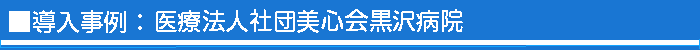 医療法人社団美心会黒沢病院